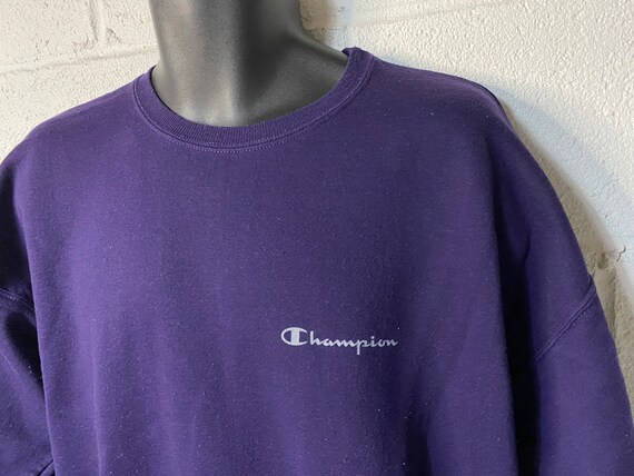 Vintage 90s Purple Champion Script Sweatshirt XL - image 1