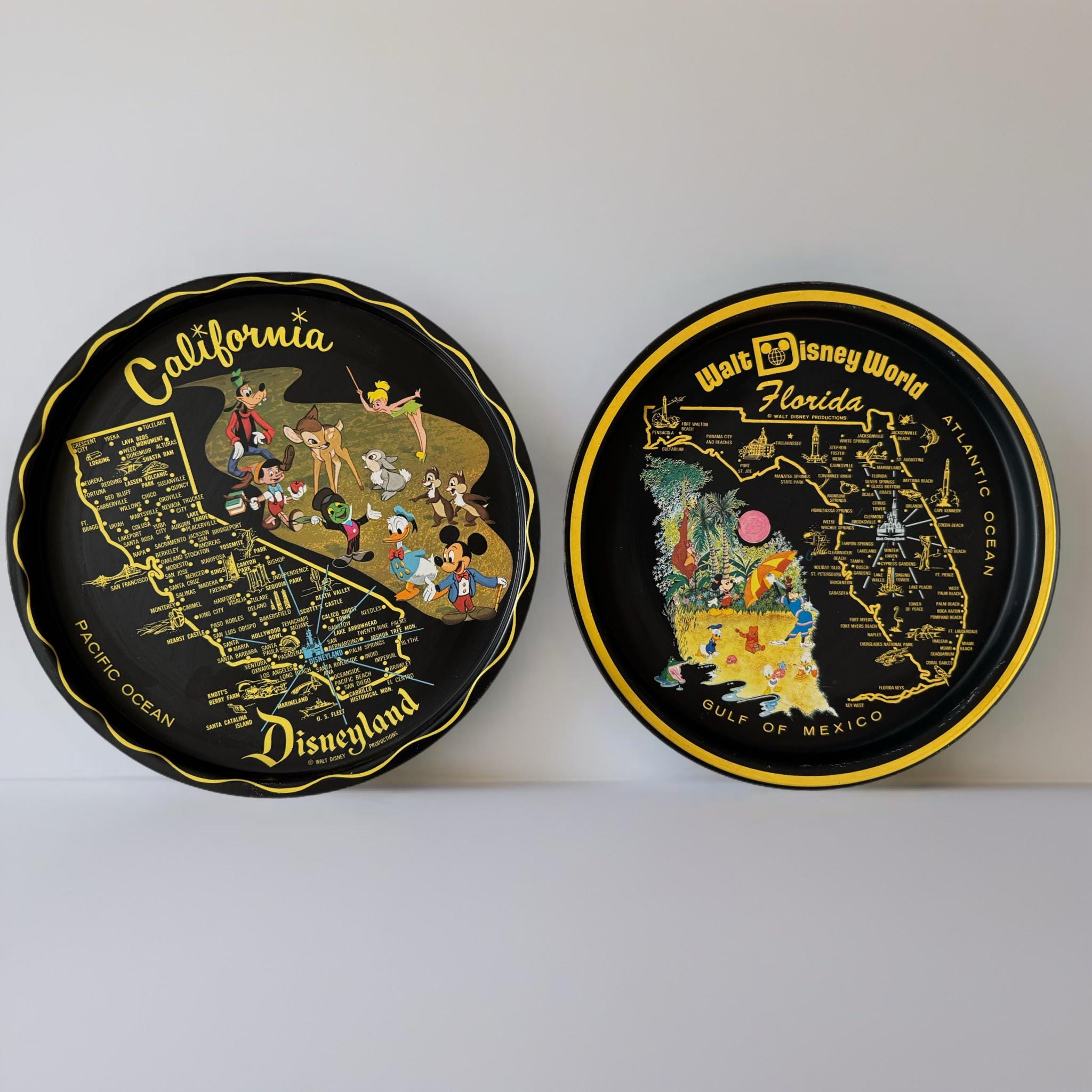 Vtg Walt Disney World Disneyland Florida California Tin Metal