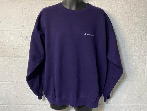 Vintage 90s Purple Champion Script Sweatshirt XL - image 2