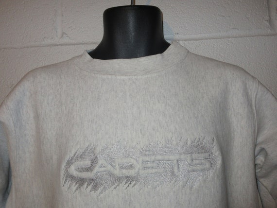 Vintage 80s 90s Reverse Weave Heather Gray ARMY C… - image 1