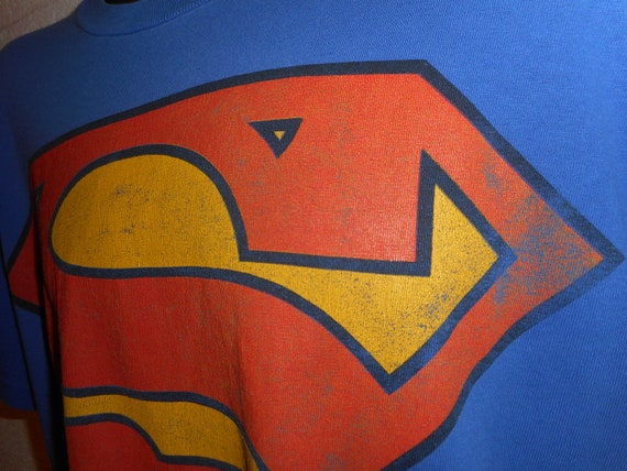 Vintage 80s Distressed Trashed Grunge Superman T-… - image 5