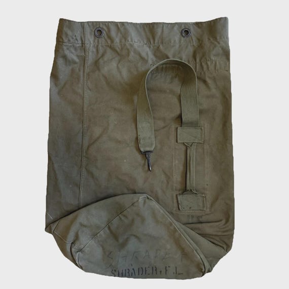 Vietnam War Era US Military Duffel Sea Bag Canvas OD Green Named