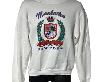Vintage 80s 90s New York City Manhattan Big Apple Sweatshirt Medium