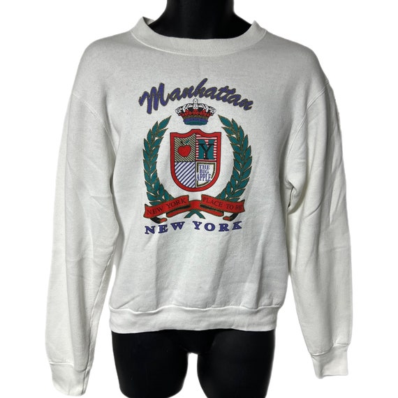 Vintage 80s 90s New York City Manhattan Big Apple Sweatshirt Medium