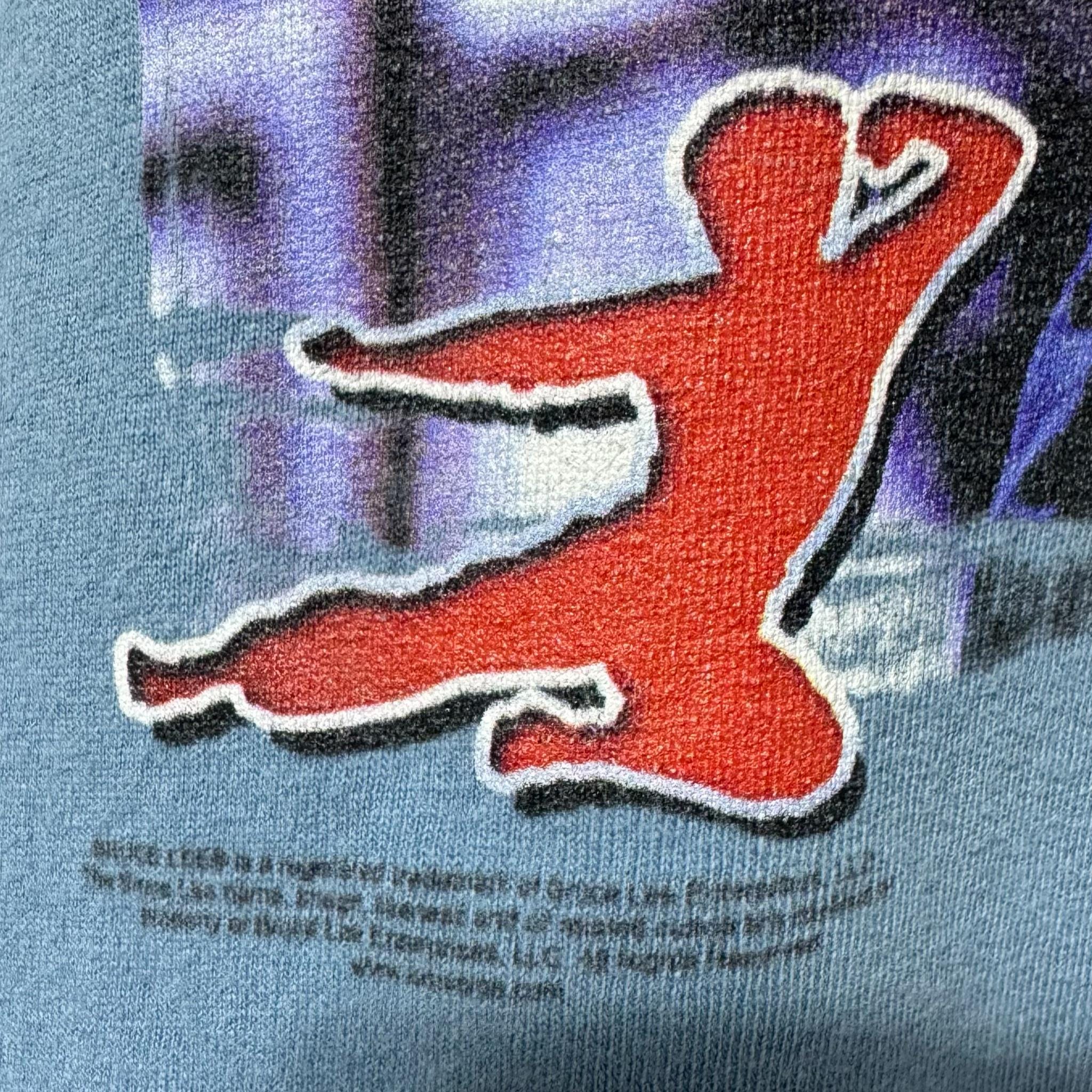 Vintage 90s Bruce Lee Enter the Dragon Blue Graphic Tee T Shirt L