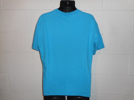 Vintage 80s 90s Teal Blue Champion T-Shirt XL - image 4
