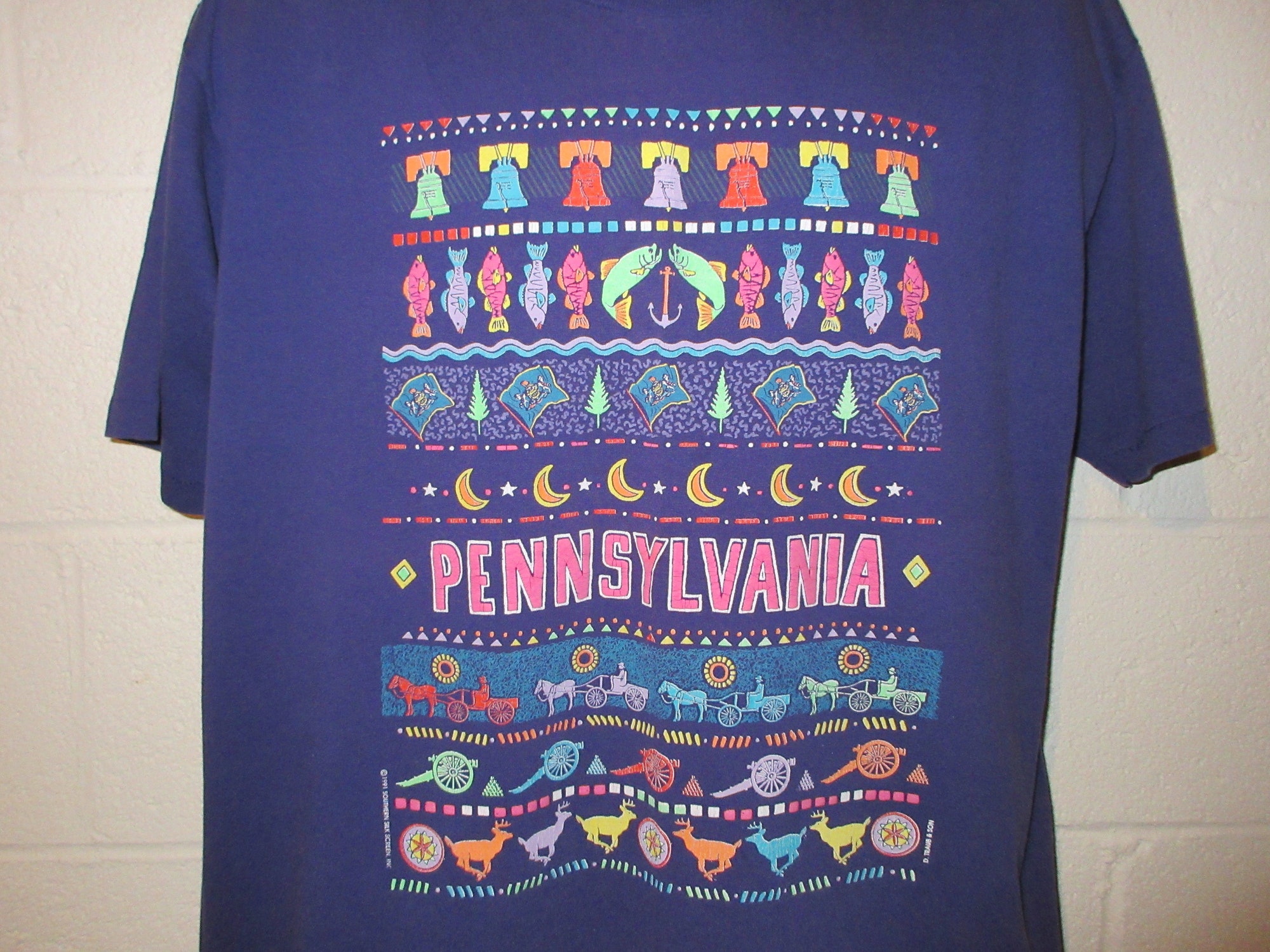 Discover Vintage 90s 1991 Pennsylvania T-Shirt