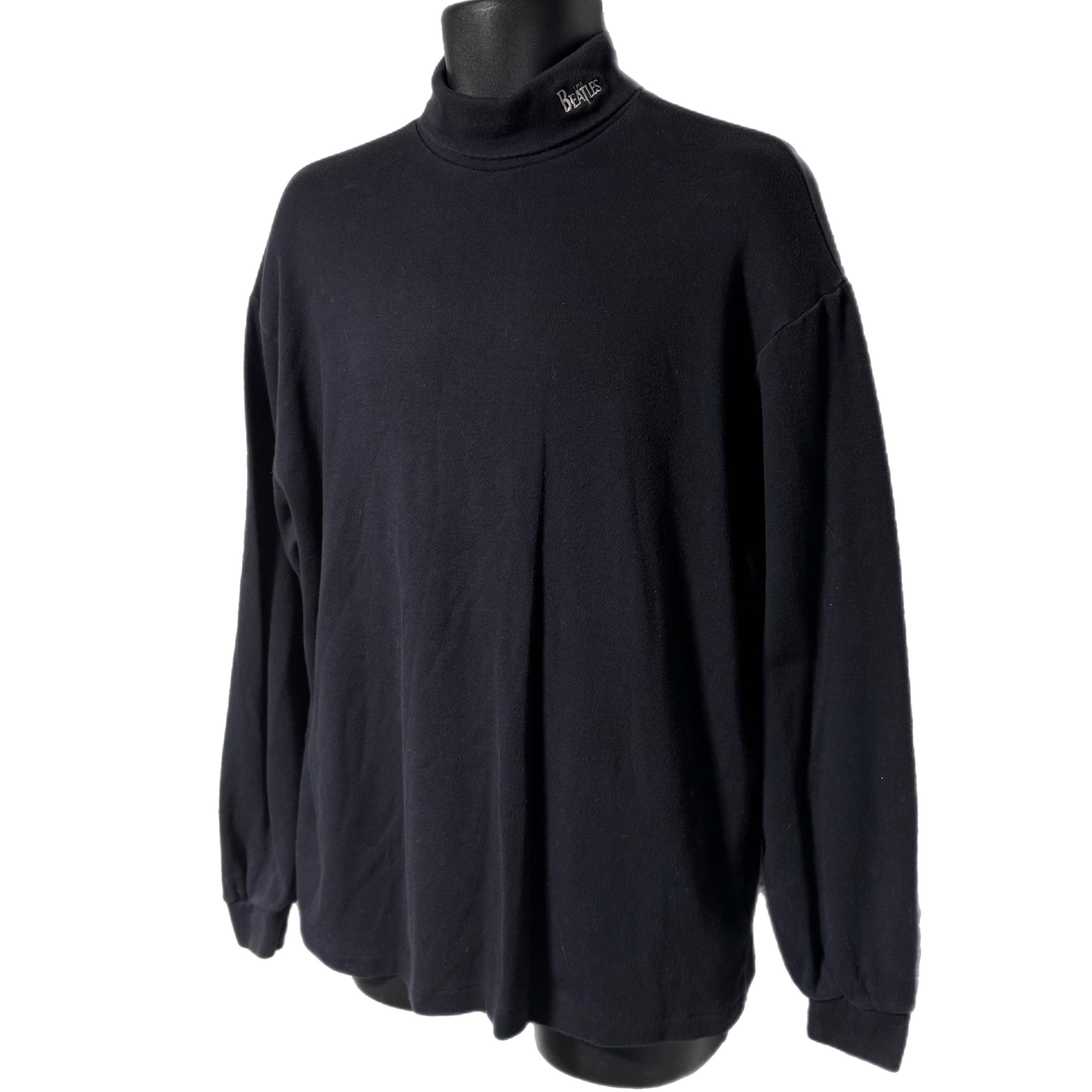 Vintage 90s the Beatles Embroidered Turtleneck Long Sleeve Shirt