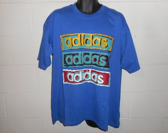 Vintage 90s Adidas Spell Out T-Shirt Fits 2XL