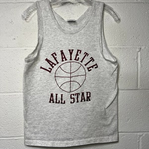 Vintage 90s Lafayette College Basketball All-Star Tank Top Sleeveless Shirt Small