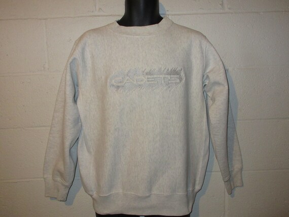 Vintage 80s 90s Reverse Weave Heather Gray ARMY C… - image 3