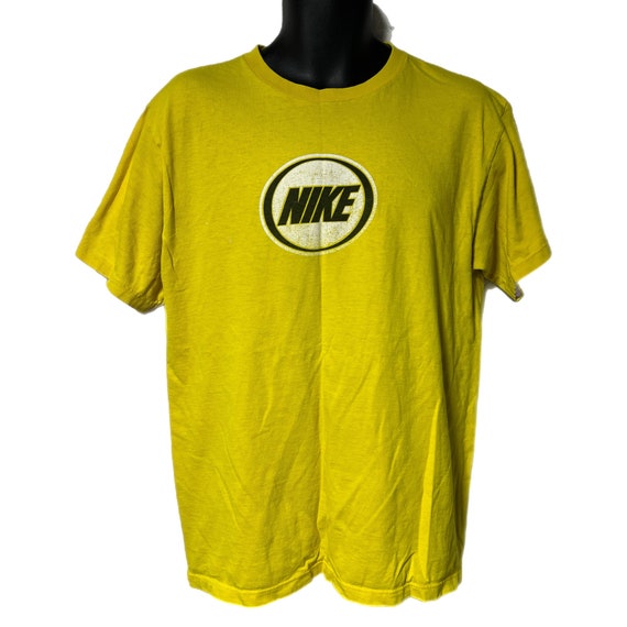 Vintage Nike Yellow Double Sided Tee Shirt M Cent… - image 2