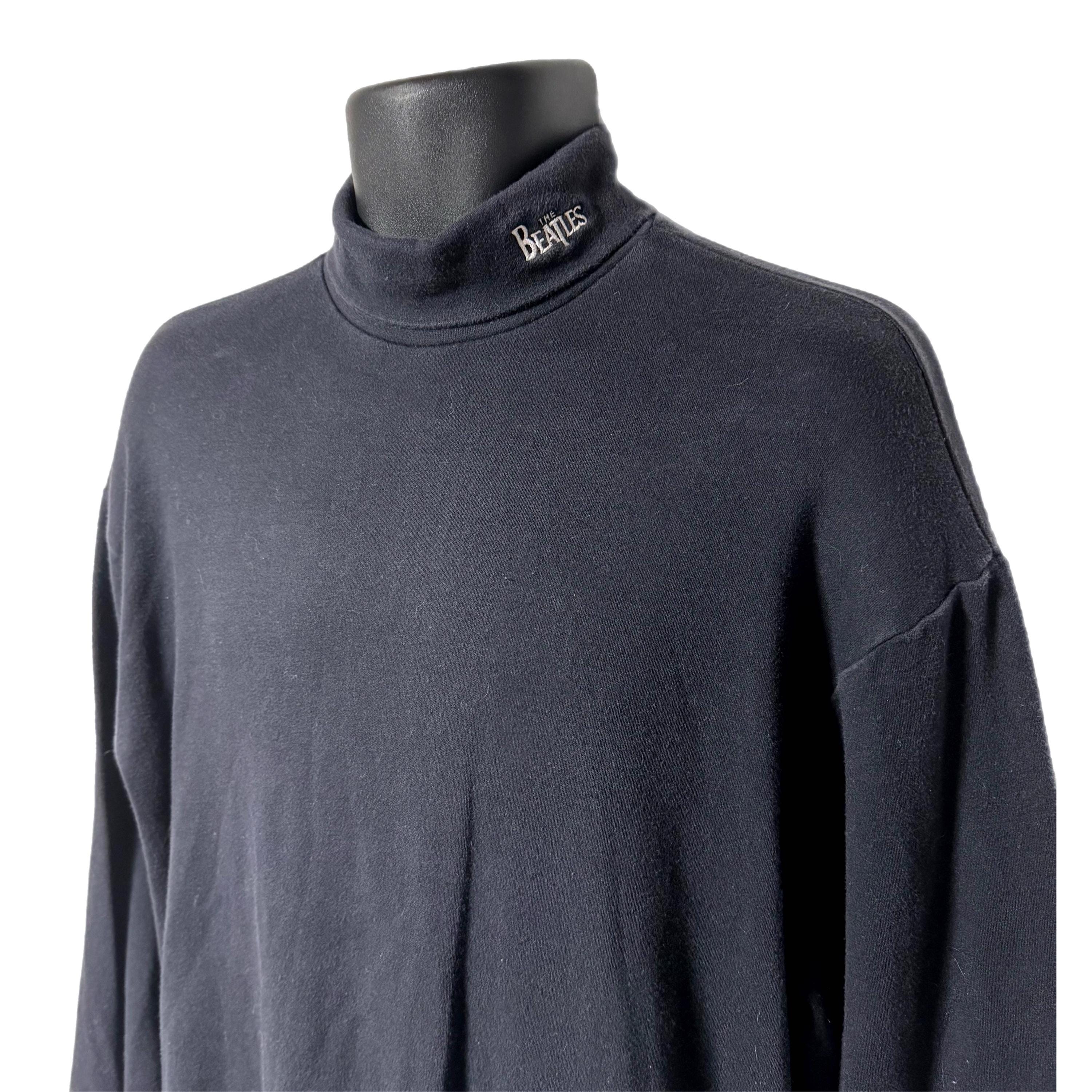 Vintage 90s the Beatles Embroidered Turtleneck Long Sleeve Shirt