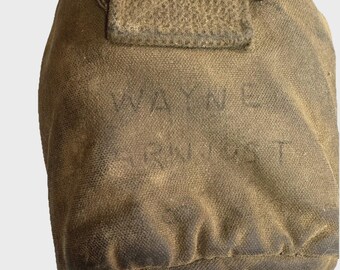 ベトナム戦争時代の米軍水筒セット – 名前入り – M-1910 キャンバス製