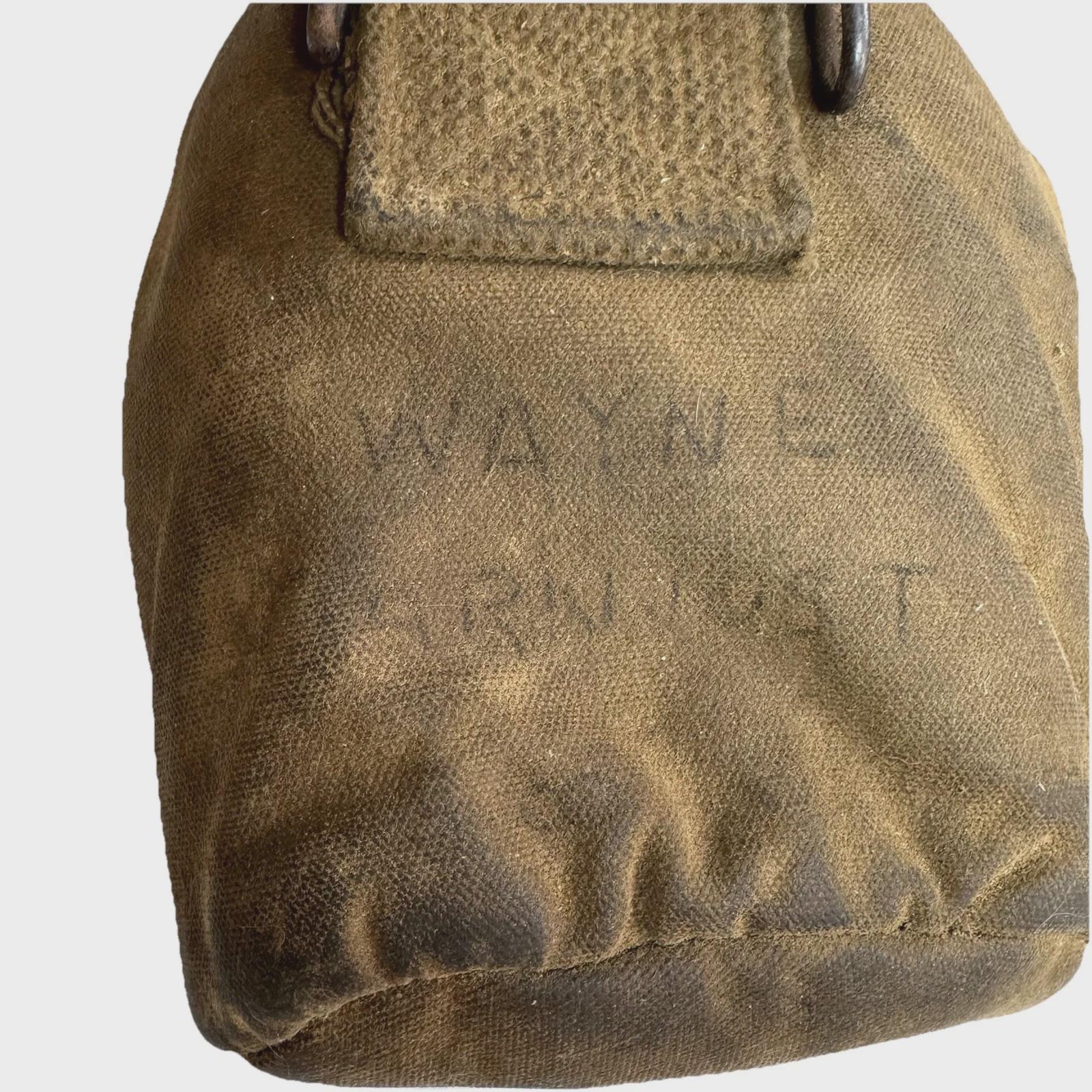 ベトナム戦争時代の米軍水筒セット – 名前入り – M-1910 キャンバス製