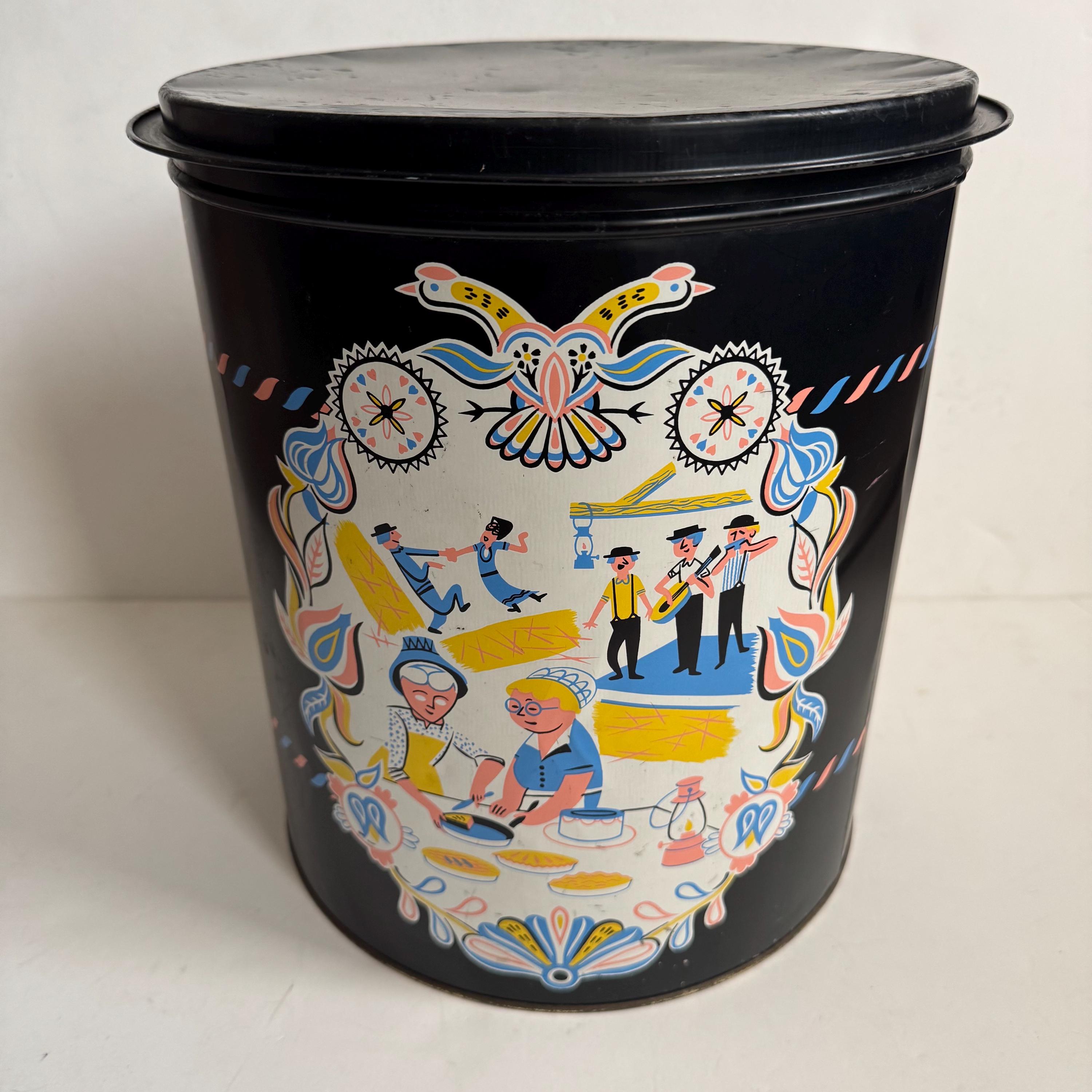 きーままーまー1970’s Insty-Prints ビンテージ貯金箱 Vintage Bachman Bakeries Pretzel Tin Reading Pennsylvania Dutch W