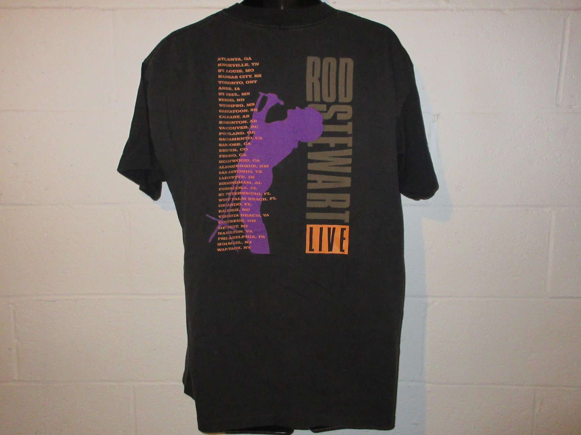Vintage 90s Winterland Rod Stewart Live Tour T-Shirt
