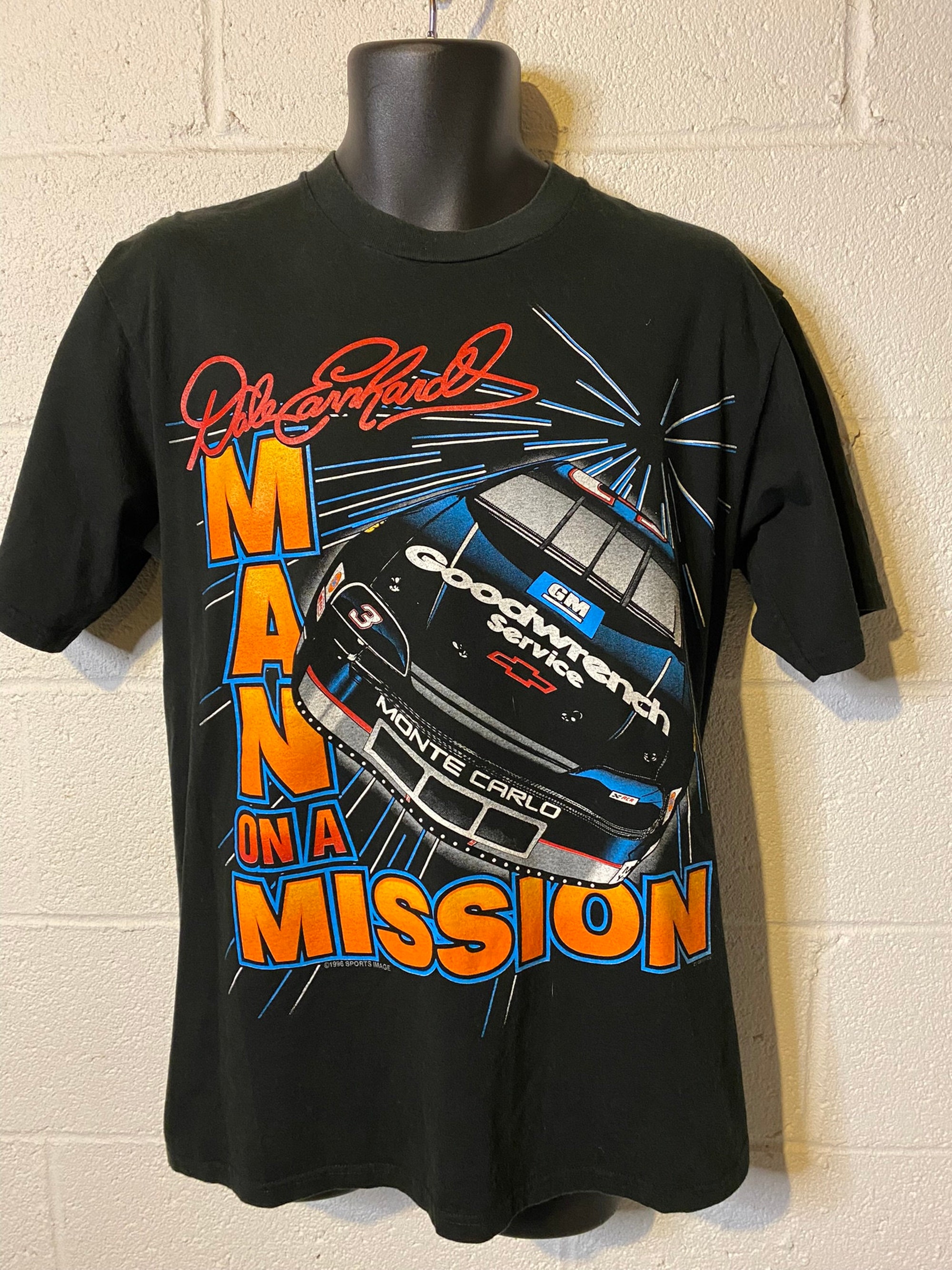 Discover Vintage 90s 1996 Man on a Mission Dale Earnhardt T-Shirt