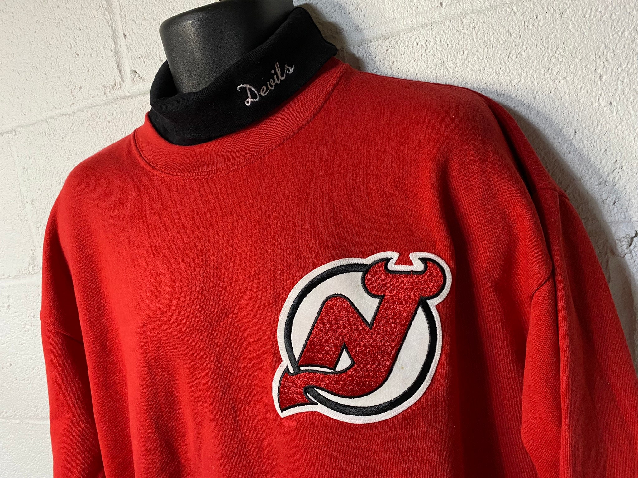 New Jersey Devils NHL Starter Men's Championship Pull Over Jacket, Red, White, Black / XL
