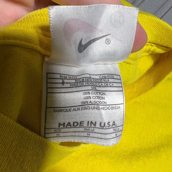 Vintage Nike Yellow Double Sided Tee Shirt M Cent… - image 7