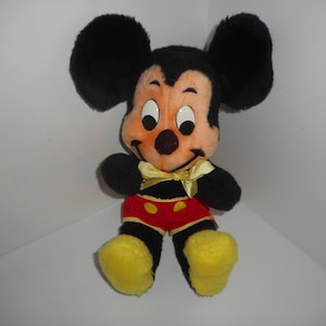 Vintage Disney World Pie Eyed Mickey Mouse Plush Toy Doll 14&quot;
