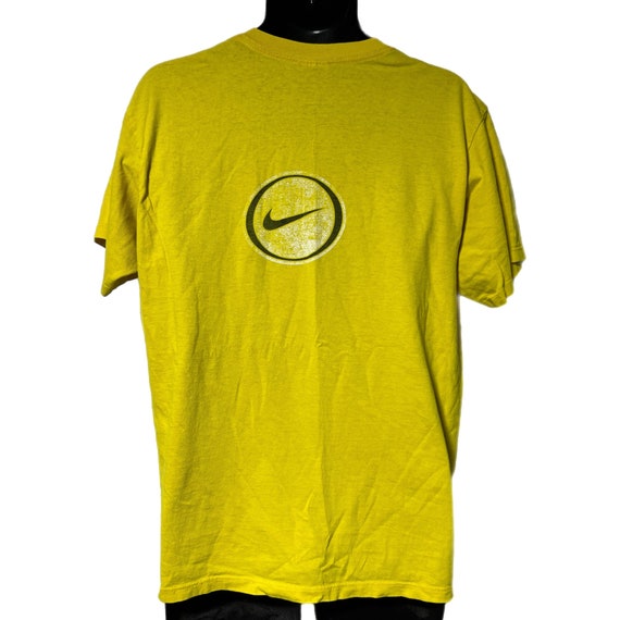Vintage Nike Yellow Double Sided Tee Shirt M Cent… - image 3