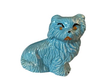 ヴィンテージ MCM ブルーグレーズ 陶器 テリア ペキニーズ スパニエル