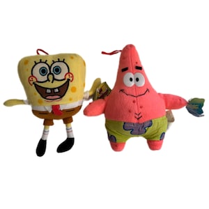 Vintage SpongeBob SquarePants & Patrick Plush Stuffed Animal Toy Lot Set of 2