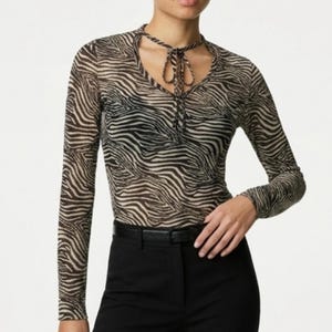 Zebra Print Tops Y2k - Etsy