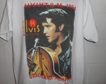 Vintage 90s 1994 Elvis Week Graceland Memphis T-Shirt XL