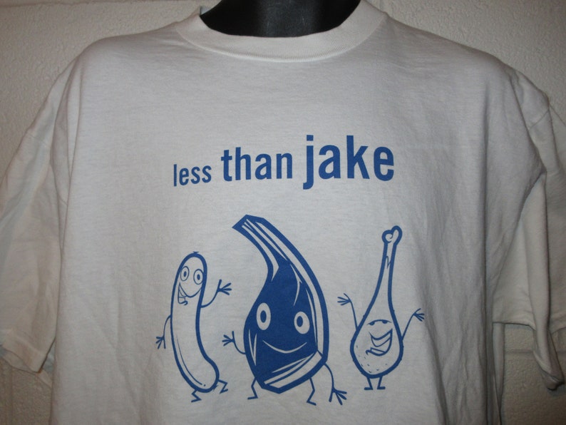 Vintage 90s Eating Meat All Summer Less Than Jake Punk Band T-Shirt XL image 1