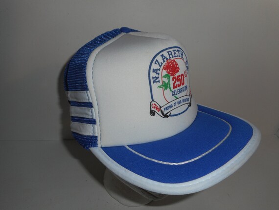 Vintage 80s Nazareth Pennsylvania 3 Stripe Trucker