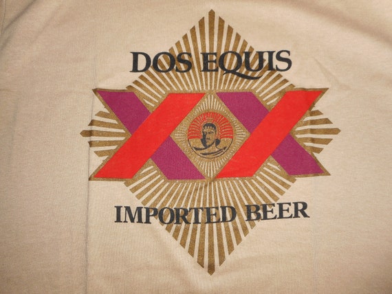 Vintage 80s Dos Equis Imported Beer T-Shirt Fits … - image 2