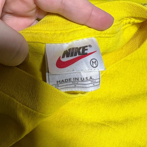 Vintage Nike Yellow Double Sided Tee Shirt M Cent… - image 8