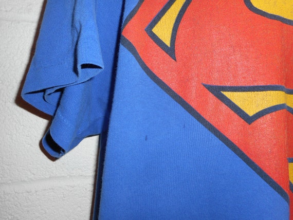 Vintage 80s Distressed Trashed Grunge Superman T-… - image 8