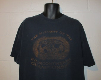 Vintage WWE History of the Intercontinental Championship Distressed T-Shirt 2XL