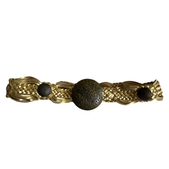 Vintage Y2K Boho Gold Woven Braided Statement Belt Large  display picture 2