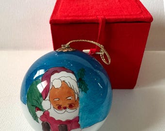 ガラス製クリスマスツリーオーナメント、裏面ペイントツリー
