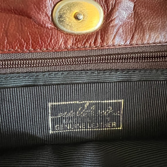 Vintage Bellido Brown Leather Purse Handbag Pocke… - image 5