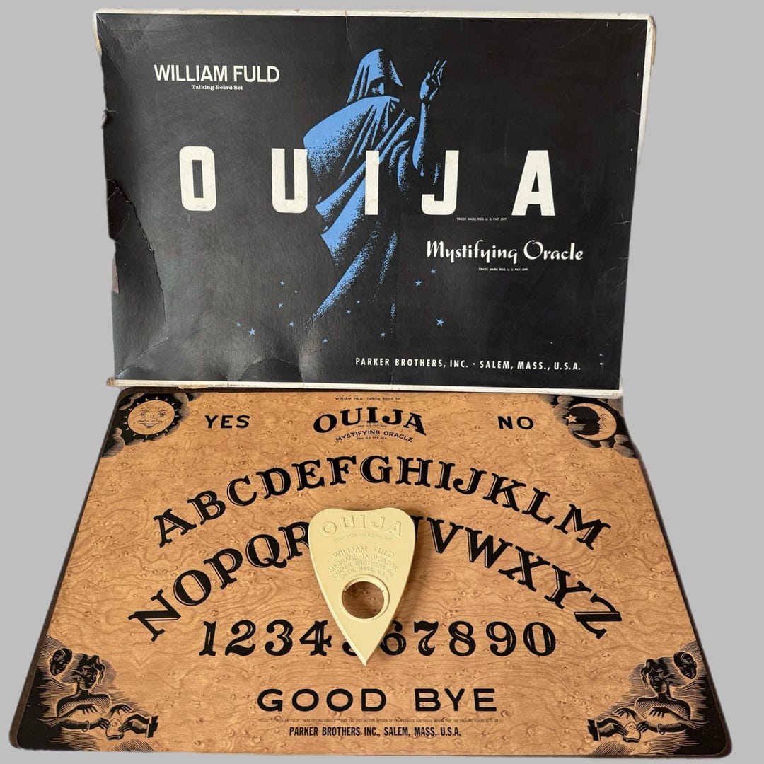 Vtg 60s Ouija Board Mystifying Oracle Board Game William Fuld