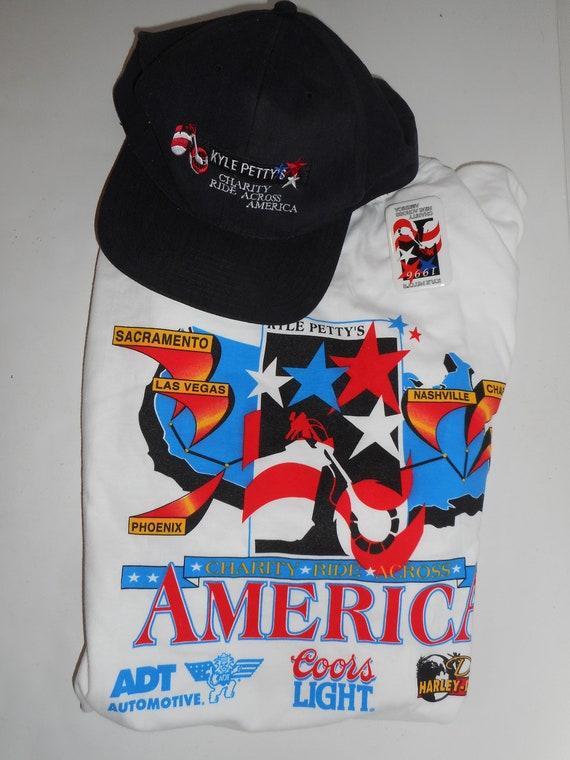 Vintage 90s 1996 Nascar Kyle Petty Hat Pin T-Shirt
