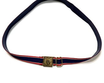 ANNE KLEIN Vintage Lion Belt S/M Red Enamel Buckle Leather Accessocraft Saks Anne Klein Leather Red Belts for Women for sale | eBay main image 3