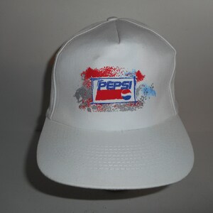 Vintage 80s 90s Pepsi Soda Snapback Hat Cap