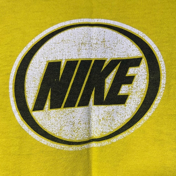 Vintage Nike Yellow Double Sided Tee Shirt M Cent… - image 5