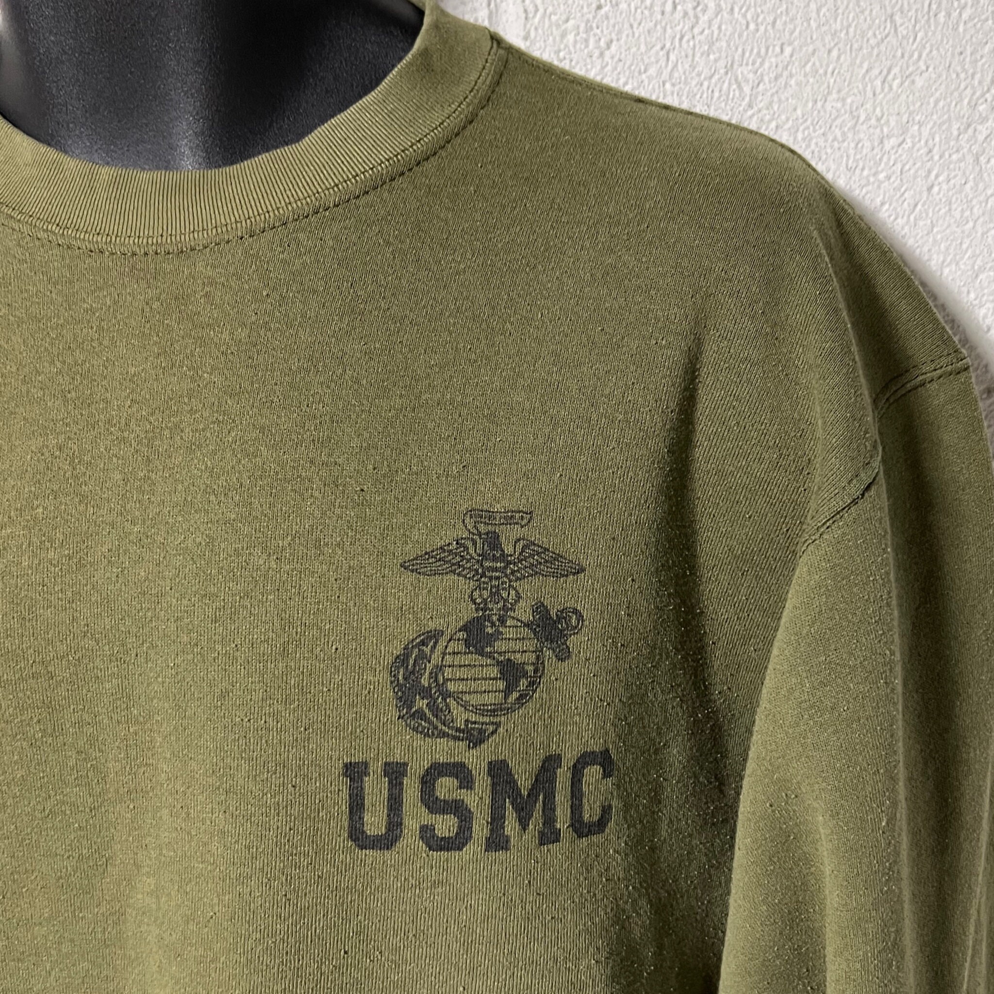 Vintage Campbellsville Apparel USMC US Marine Corps Green Crewneck
