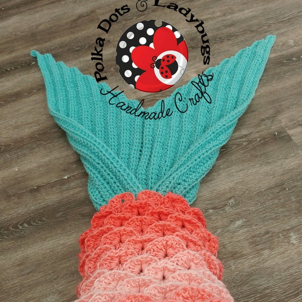 Pattern- Crochet Child Mermaid Tail Blanket - Shell stitch - mermaid afghan - mermaid tail - Pattern - instant download -PDF - tutorial -