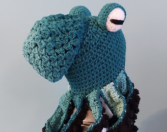 The twisted Kraken Octopus hat - Crochet Winter Hat - made to order