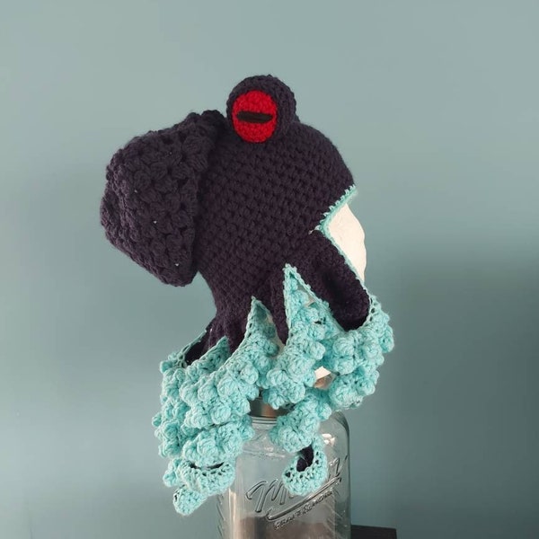 Twisted Kraken Octopus hat, Crochet Seattle Kraken Hat - Navy Blue-  made to order