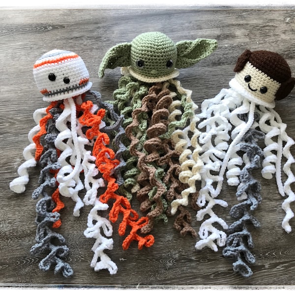 Jelly Pal pattern pack - Robot, baby alien, & Princess jelly Pal patterns - Crochet jellyfish -  Amigurumi Jellyfish pattern