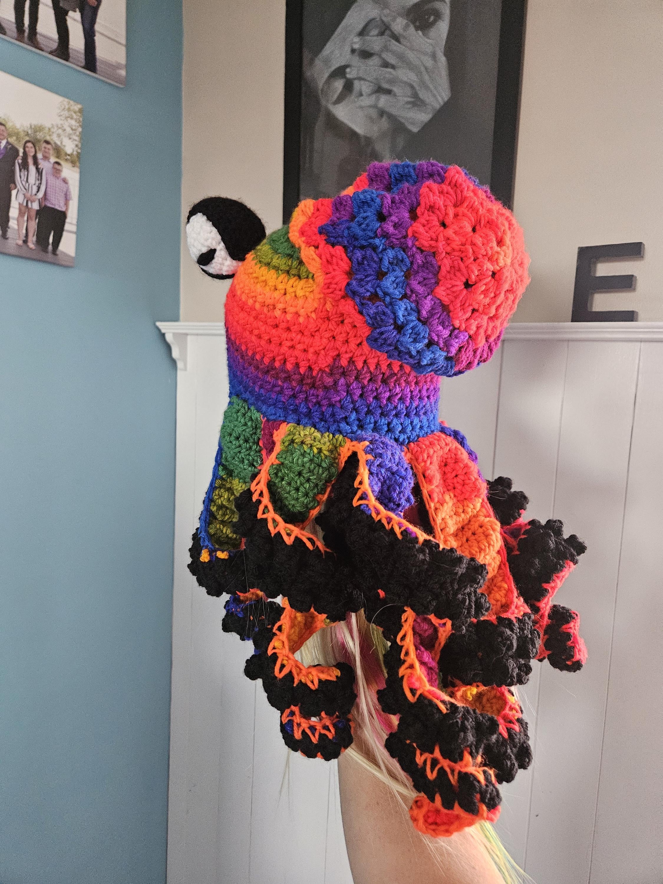 Crochet Octopus Hat – Rainbow Tentacles, Adult/child Size - Etsy display picture 2